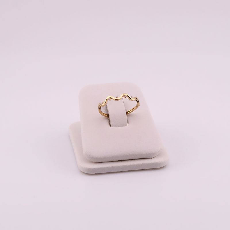Anillo Onda C/p 14k 0.9g #6