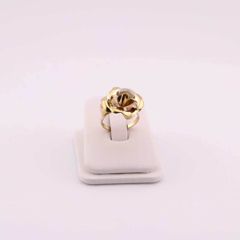 Anillo Flor Satin. 14k 4.8g #7