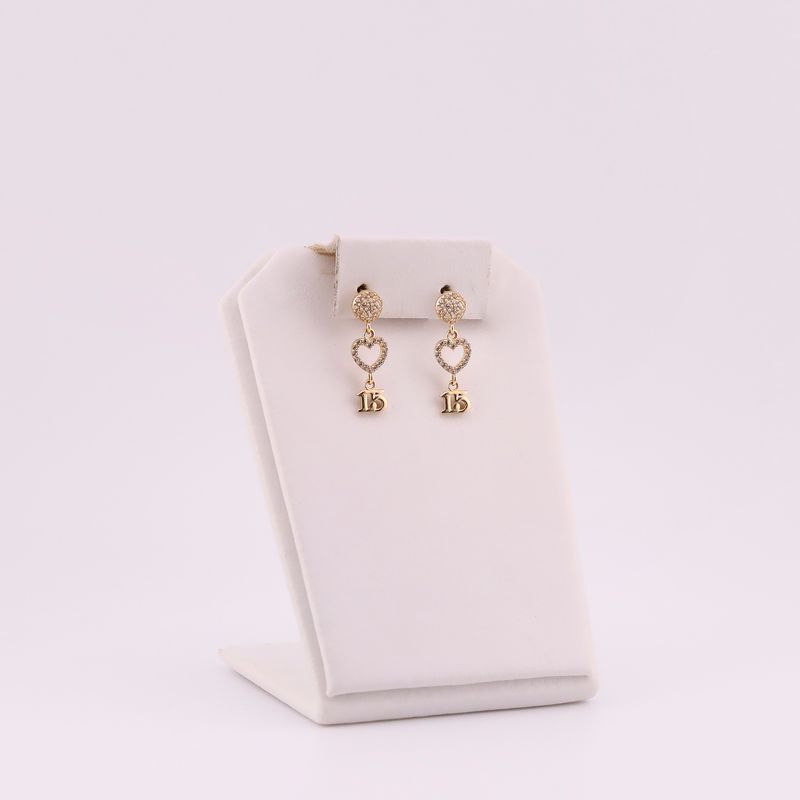 Aretes Circ. Corazon 14k 2g