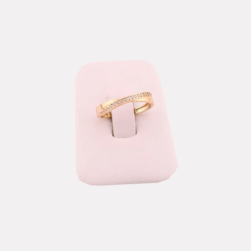 Anillo Cruzado Liso C/p 14K 1.6g #7.5