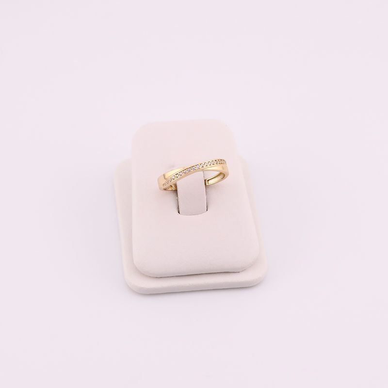 Anillo Cruzado Liso C/p 14k 1.6g #7.5