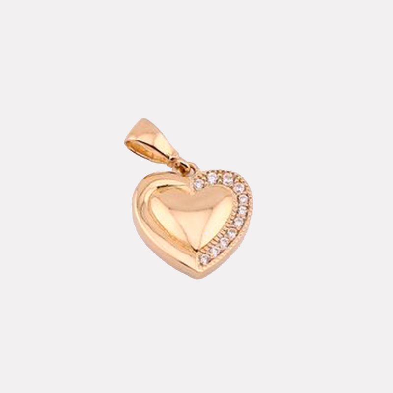 Dije Corazon Liso C/p 14K 1.2g