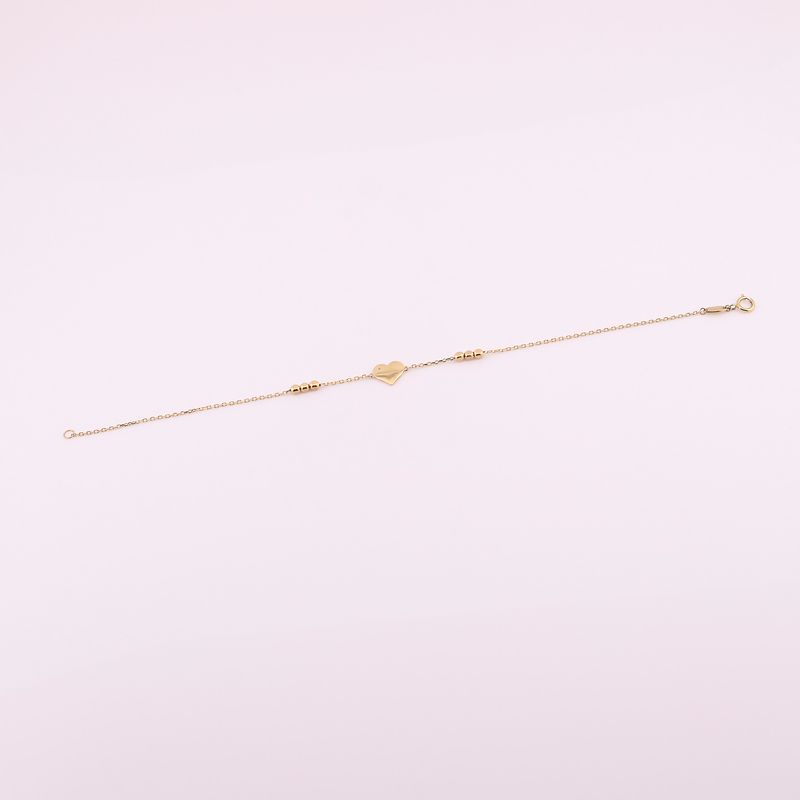 Pulsera Corazon  14k 1.4g 17cm