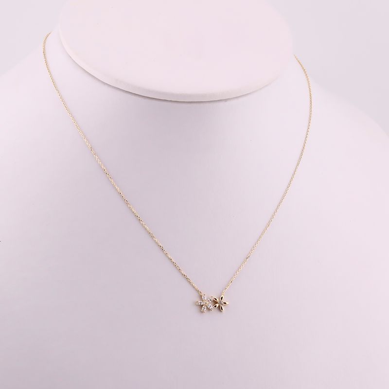 Gargantilla Flores C/p 14k 1.7g