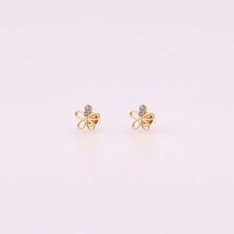 Aretes Flor C/p 14k 1.1g