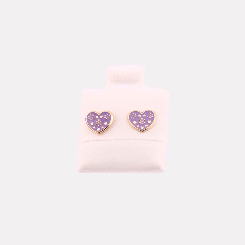 Broqueles Flor Esmaltado 10K 0.2g