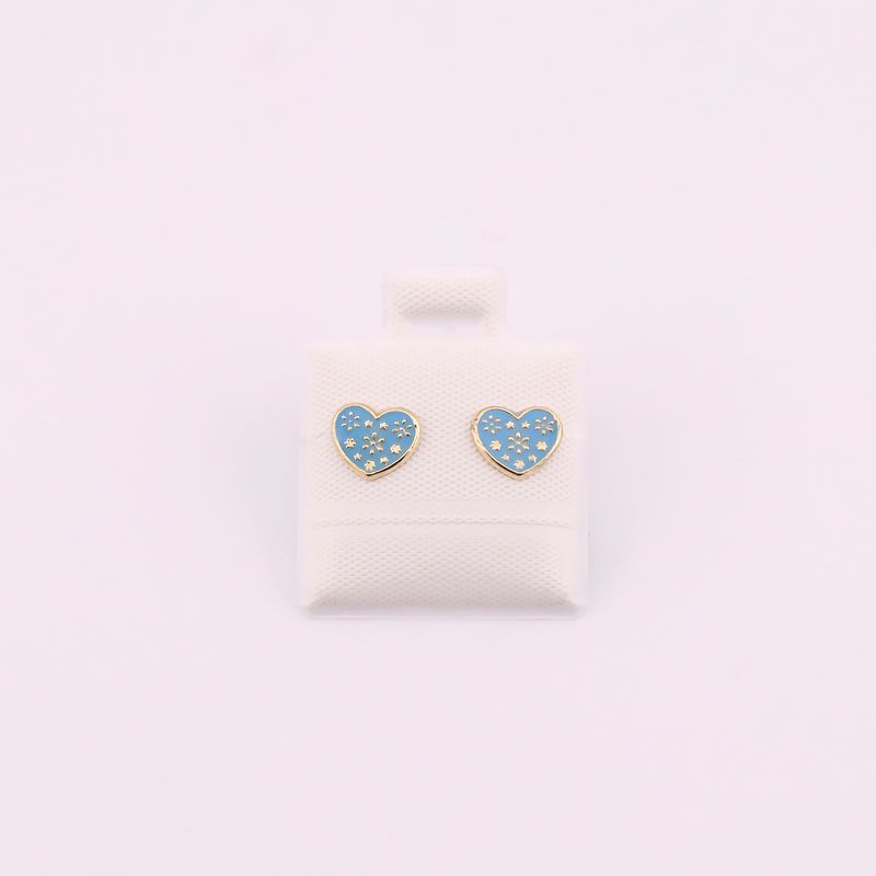 Broqueles Flor Esmaltado 10k 0.2g