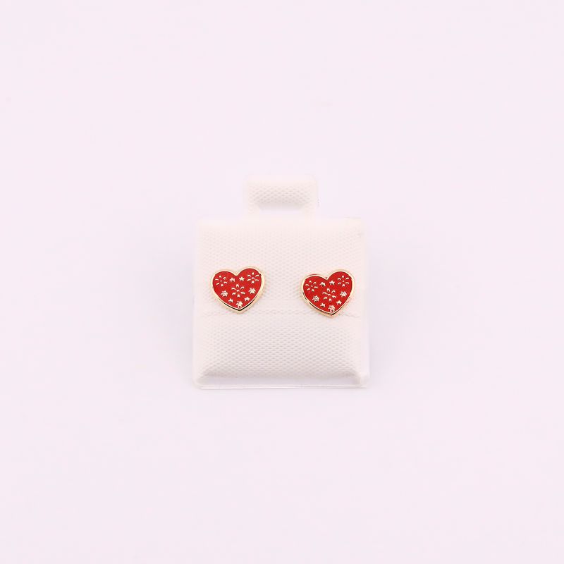 Broqueles Flor Esmaltado 10k 0.2g
