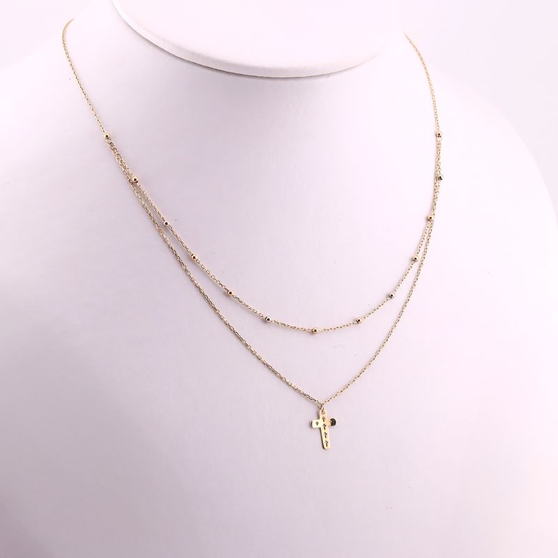 Gargantilla Borlas C/cruz 14k 2.4g
