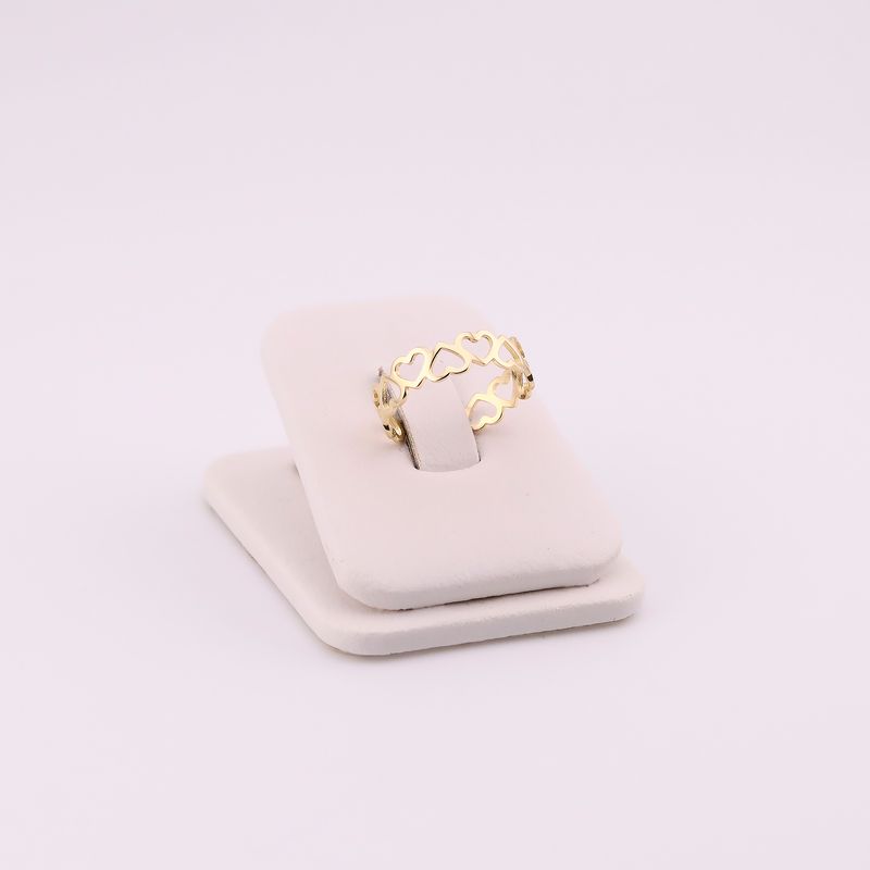 Anillo Corazones Liso 14k 1g #6.5
