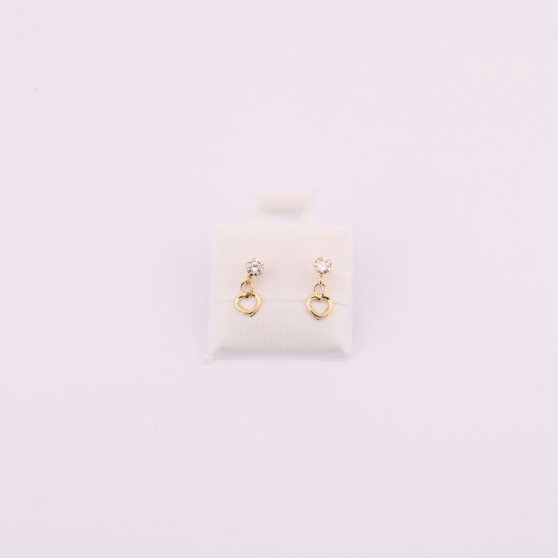 Broqueles Corazon Colg. 10k 0.3g