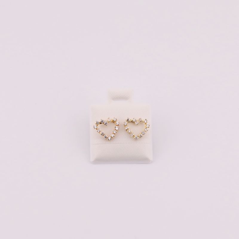 Broqueles Corazon Silueta C/p 10k 0.6g