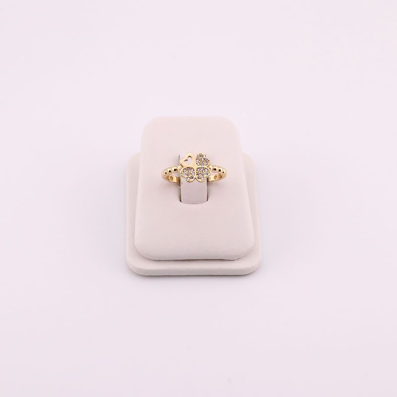 Anillo Trebol Liso C/p 14k 1.8g #6.5