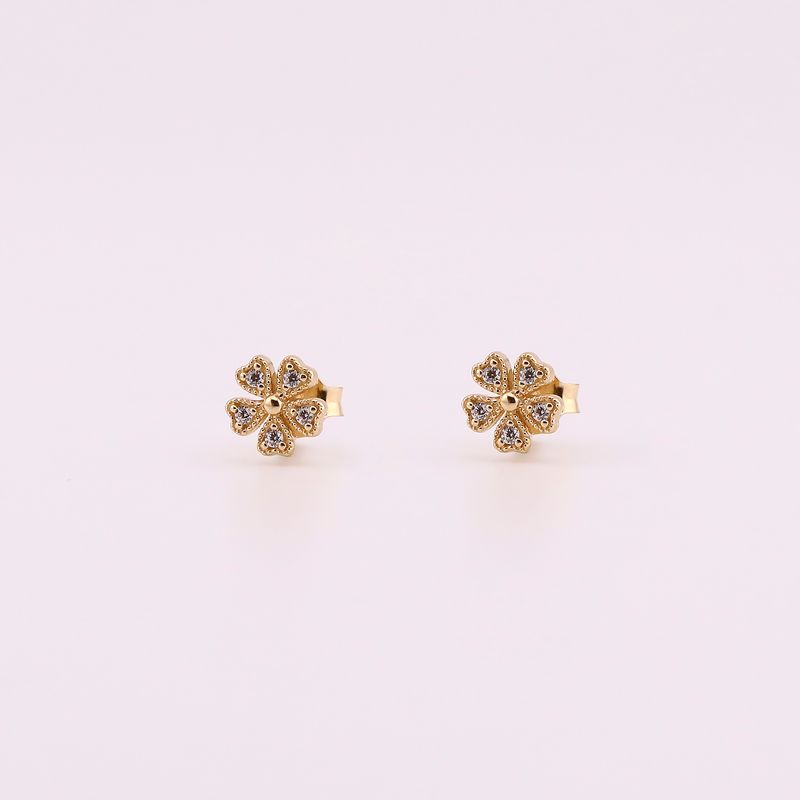 Aretes Flor C/p 14k 1.4g