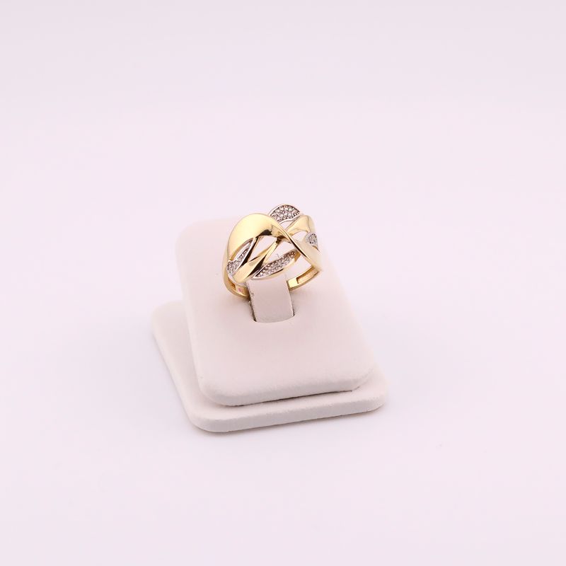 Anillo Ondas C/p 14k 3.9g #7.5