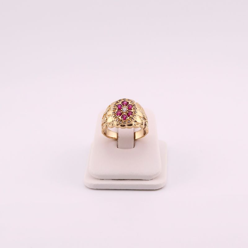 Anillo C/p Roja  14k 8.7g #9.5