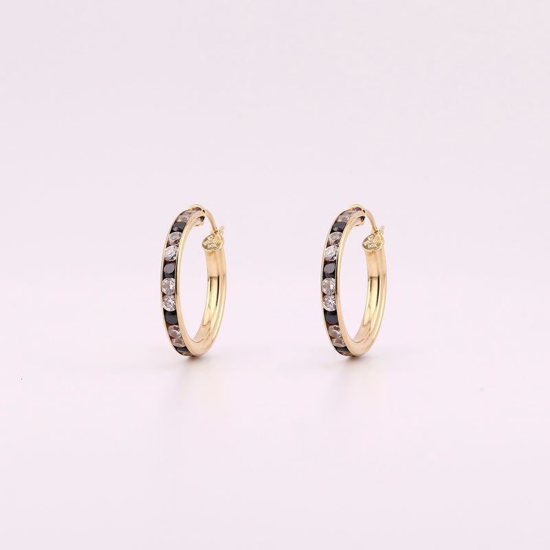 Arracadas C/p Bca Y Negra 14k 5.4g