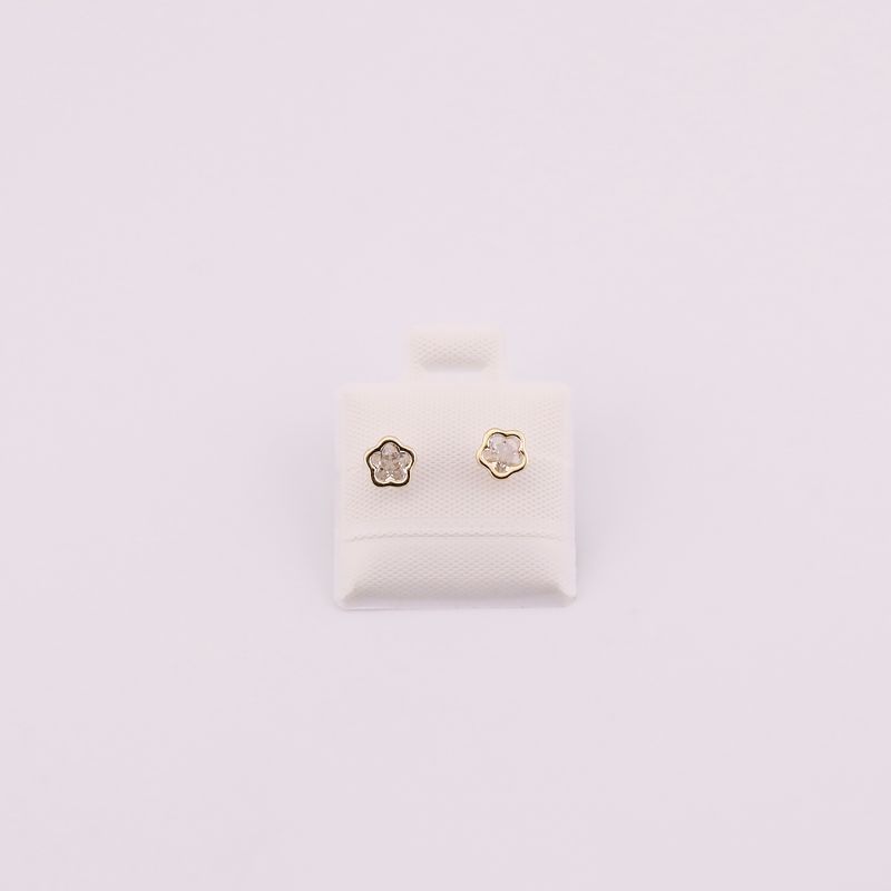 Broqueles Bisel  Flor #5 10k 0.4g