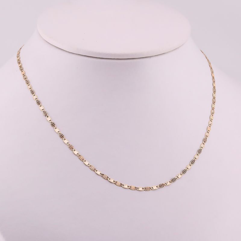 Cadena Candado Mixto 14k 2.8g 55cm