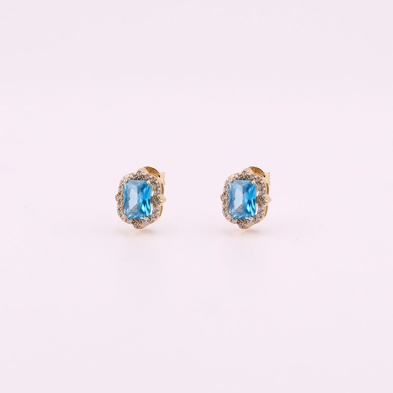 Aretes C/p Aqua Marina 14k 2.2g