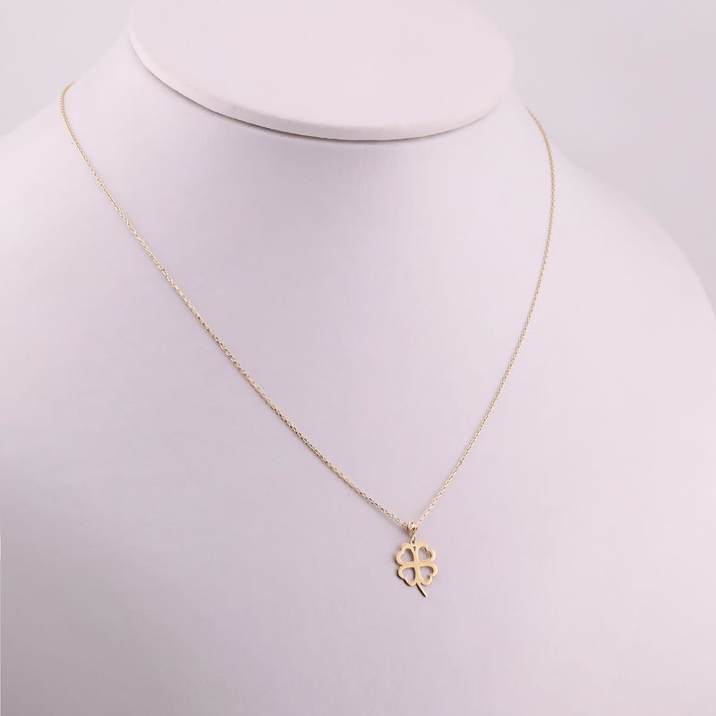 Gargantilla Trebol Liso 14k 1.3g