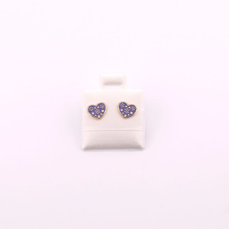 Broqueles Flor Esmaltado 10k 0.2g