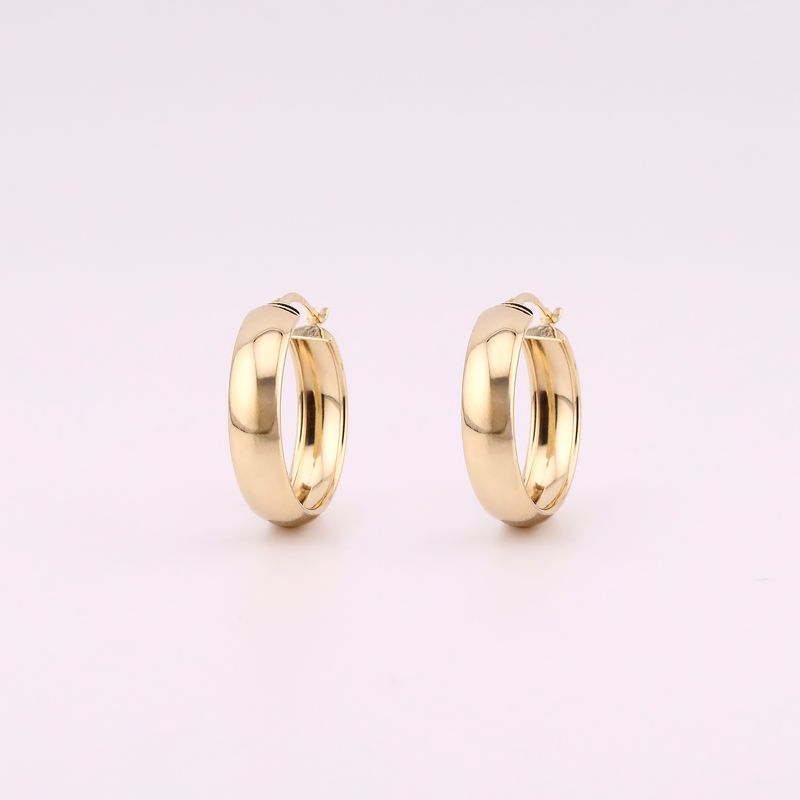 Arracadas Redondas Anchas 14k 3.3g