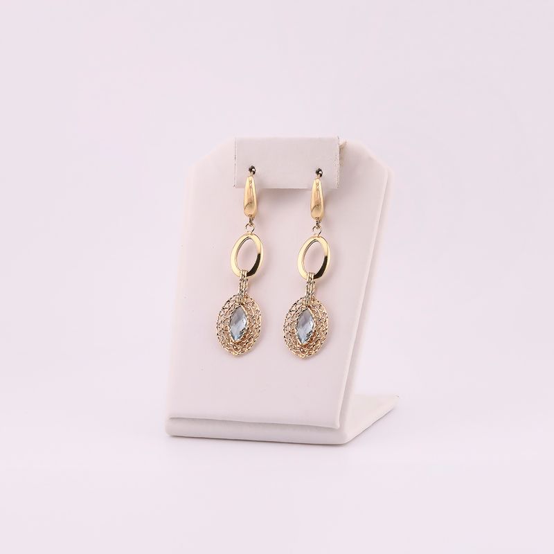 Aretes C/p Azul 14k 4g