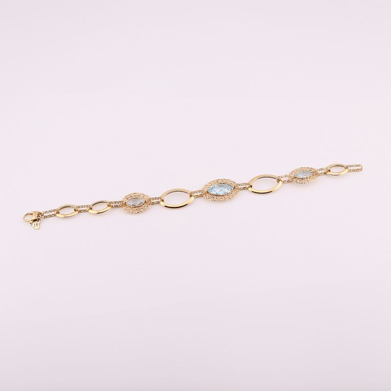 Pulso Ovalos C/p Azul 14k 8.1g 18cm