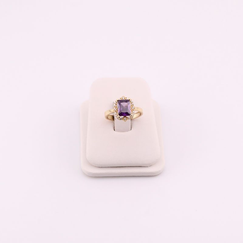 Anillo C/p Amatista 14k 2.3g #6.5