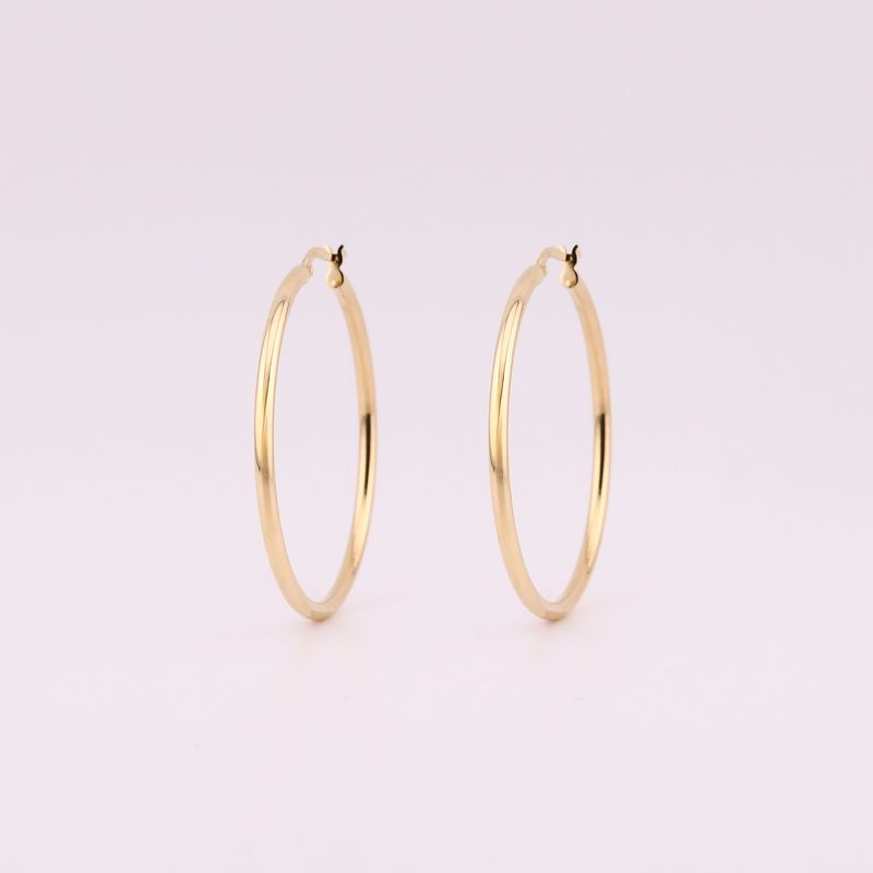 Arracadas Redondas Lisas 14k 3.8g