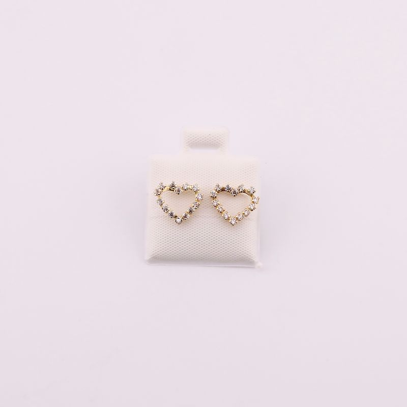 Broqueles Corazon Silueta C/p 10k 0.6g