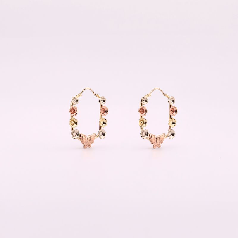 Arracadas Flor/mariposa 14k 3.6g