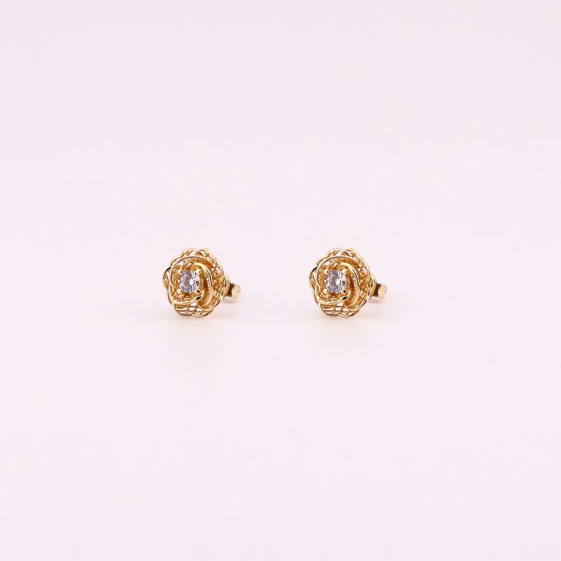 Aretes Flor C/p 14k 2g