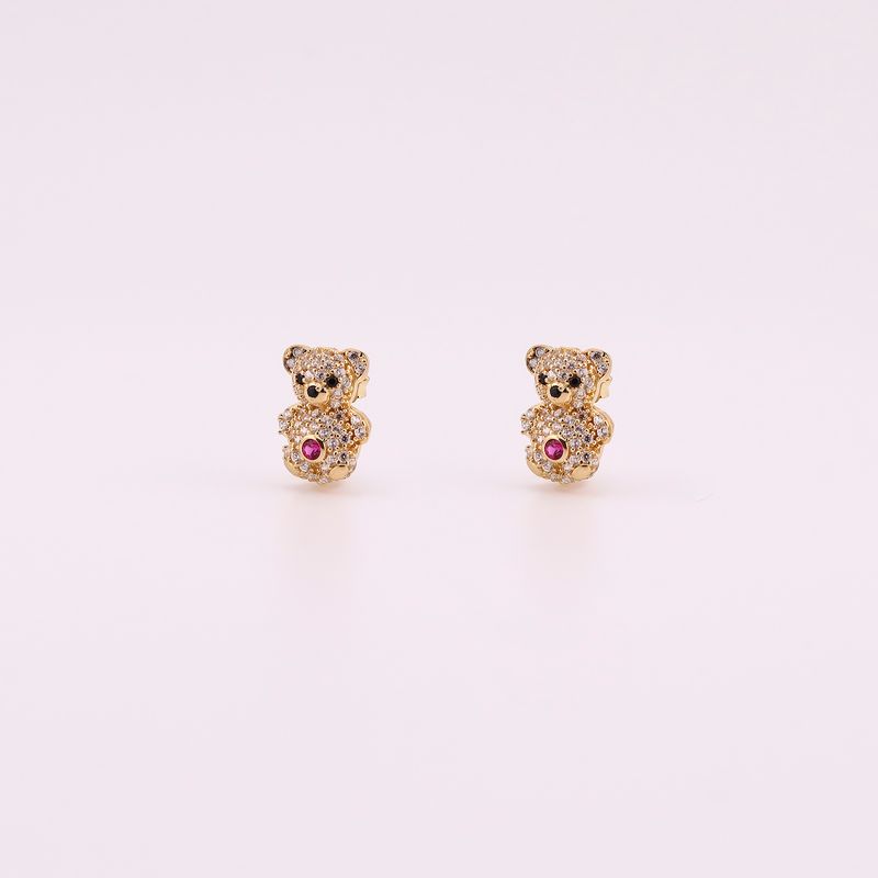 Aretes Osito C/p 14k 2.4g