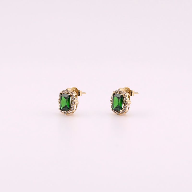 Aretes C/p Esmeralda 14k 2.2g