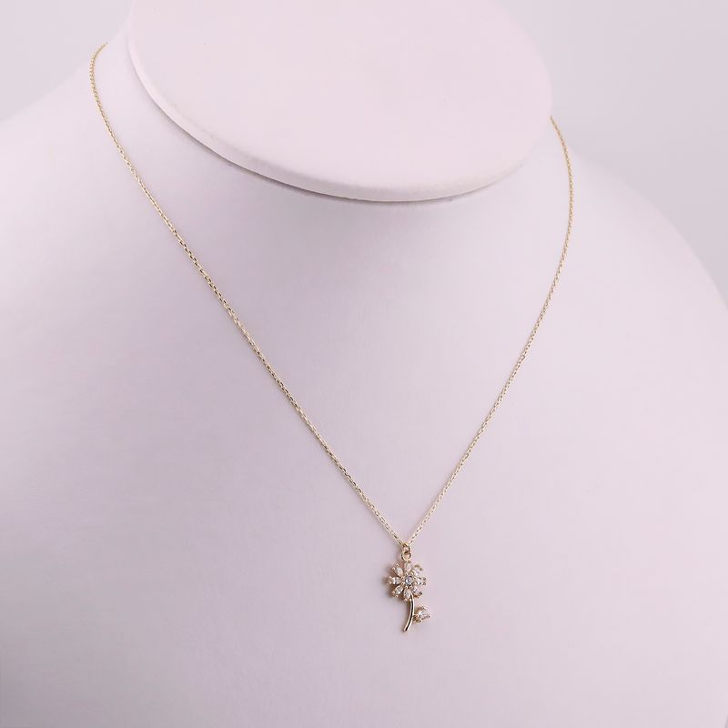 Gargantilla Flor C/p 14k 1.9g