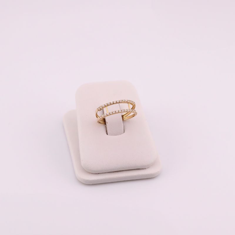 Anillo 2 Lineas C/p 14k 1.3g #6.5