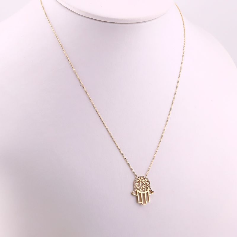 Gargantilla Mano Lisa C/p 14k 2.8g