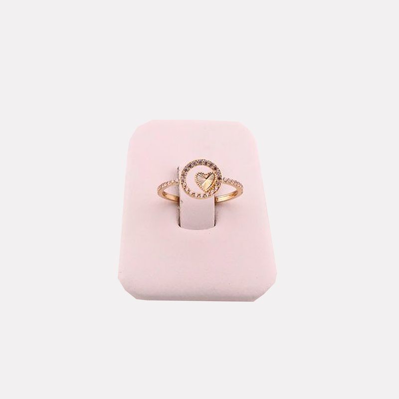 Anillo Circ. Corazon C/p 14K 1.4g #6.5