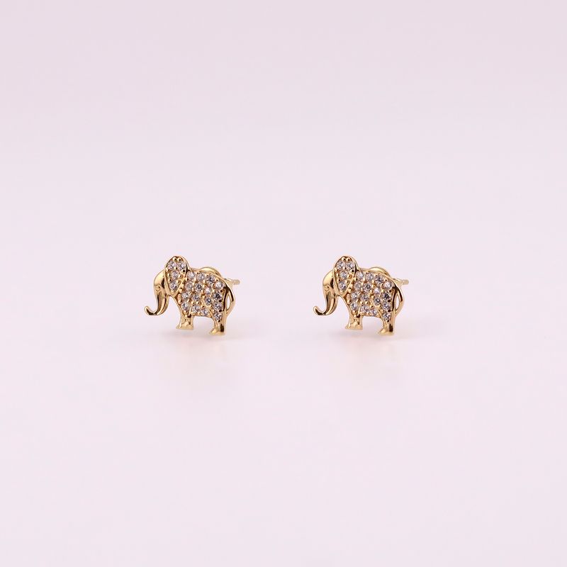Aretes Elefante C/p 10k 0.8g