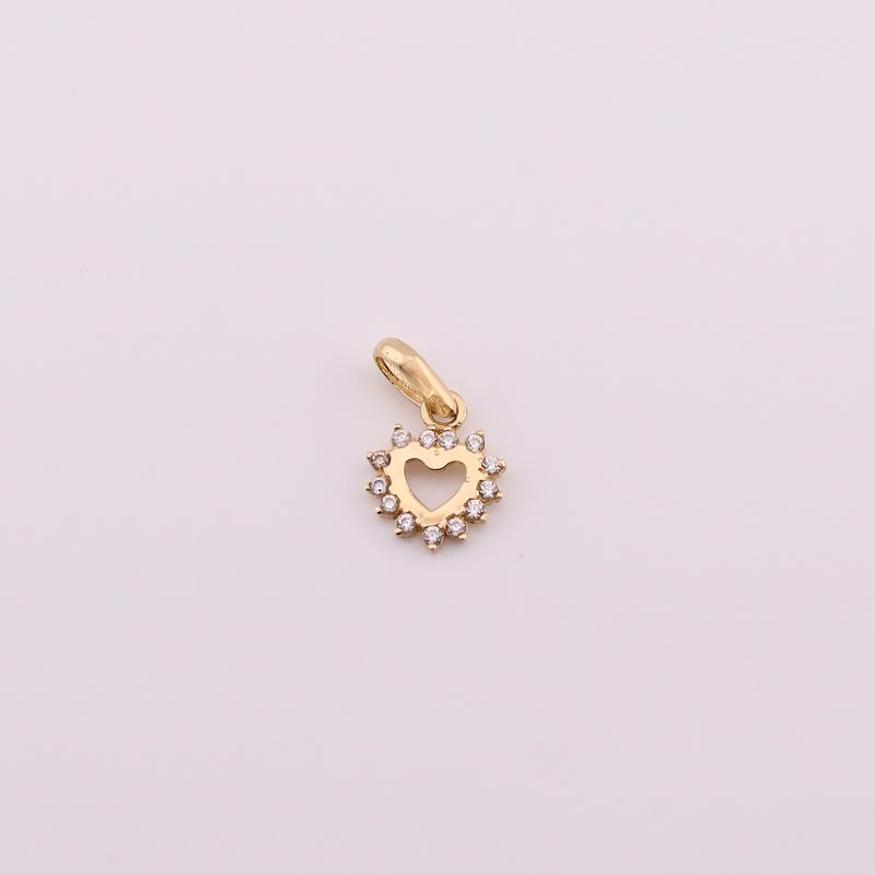 Dije Corazon Mini Liso C/p 14k 0.7g
