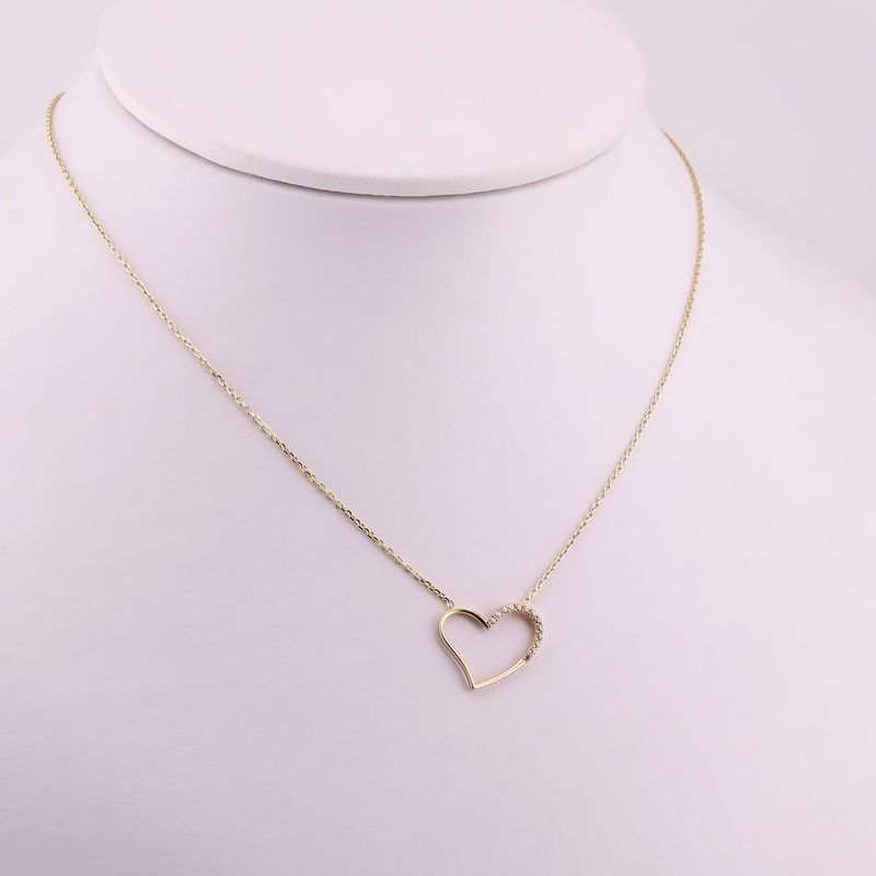 Gargantilla Corazon Liso C/p 14k 1.9g