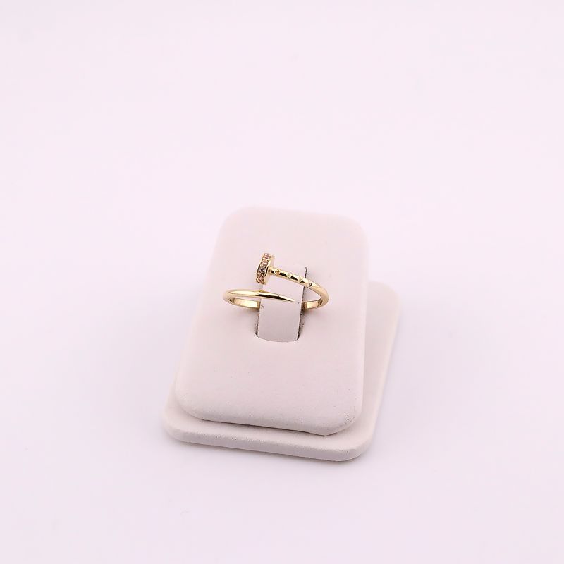 Anillo Clavo Liso C/p 14k 1.7g #7