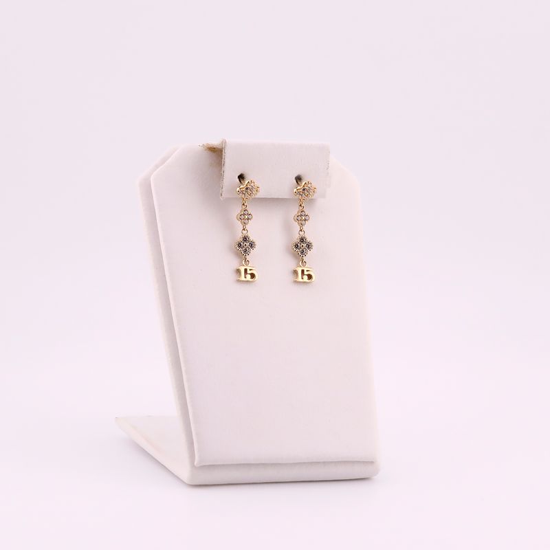 Aretes Trebol C/p 14k 2.4g