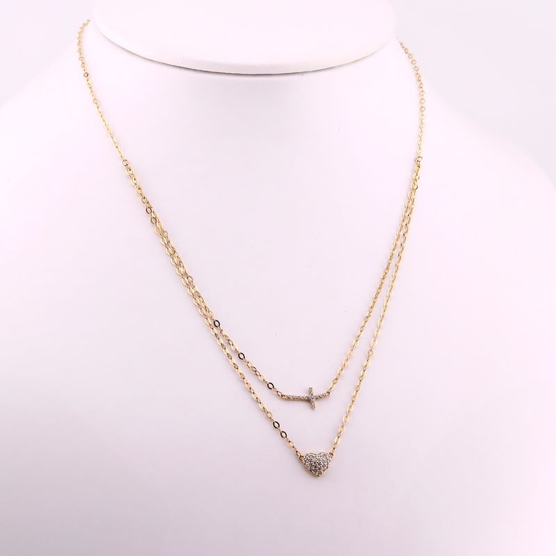Gargantilla Corazon/cruz  14k 2.3g