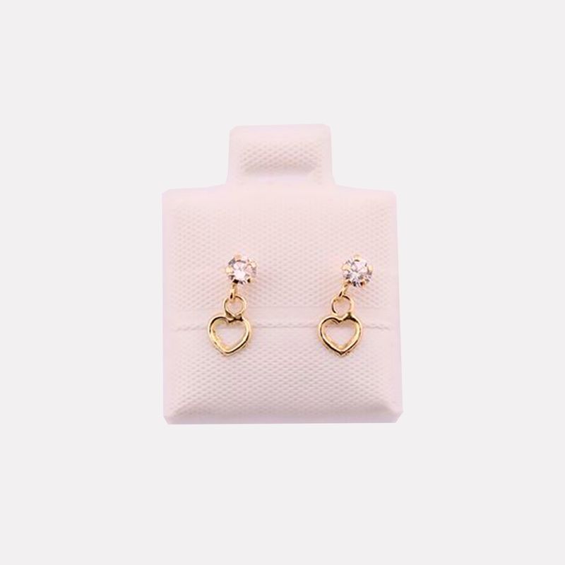 Broqueles Corazon Colg. 10K 0.3g