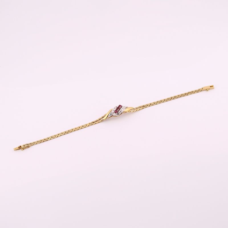 Pulsera  C/p Rojas 18k 8.2 18cm
