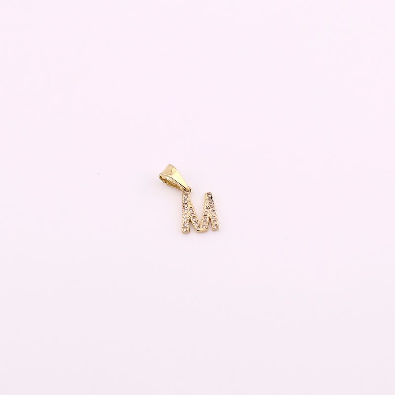 Dije Letra "m" C/p Bcas  14k 0.5g