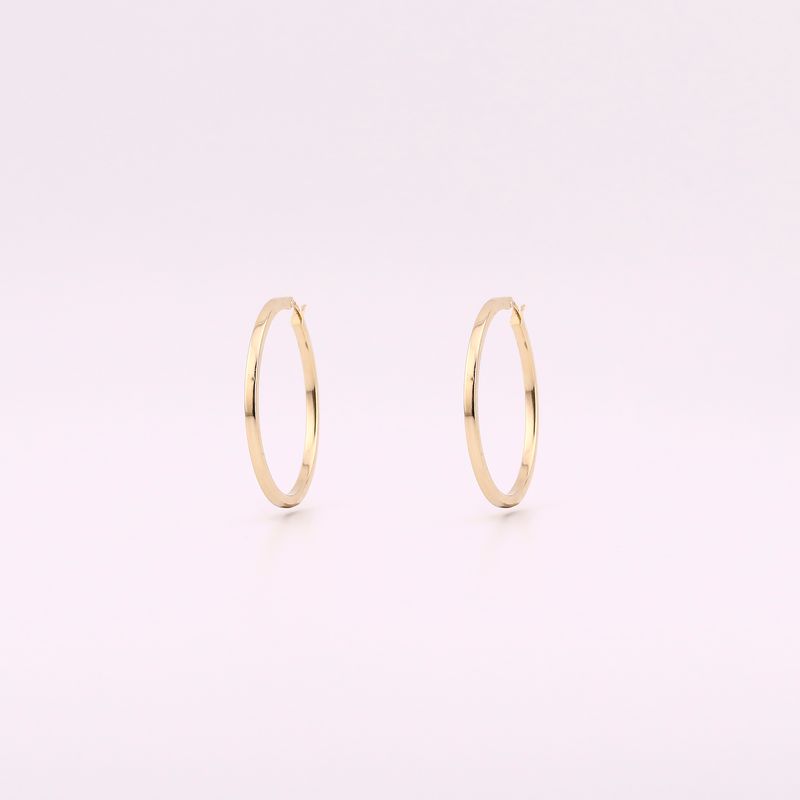 Arracadas Tubo Cuadro  Lisa 14k 3.7g
